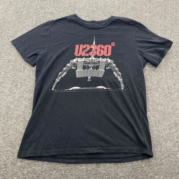 U2‎ 360 Degrees Tour Mens M Medium Band Rock Concert Tour Double Sided Dates - Picture 2 of 10
